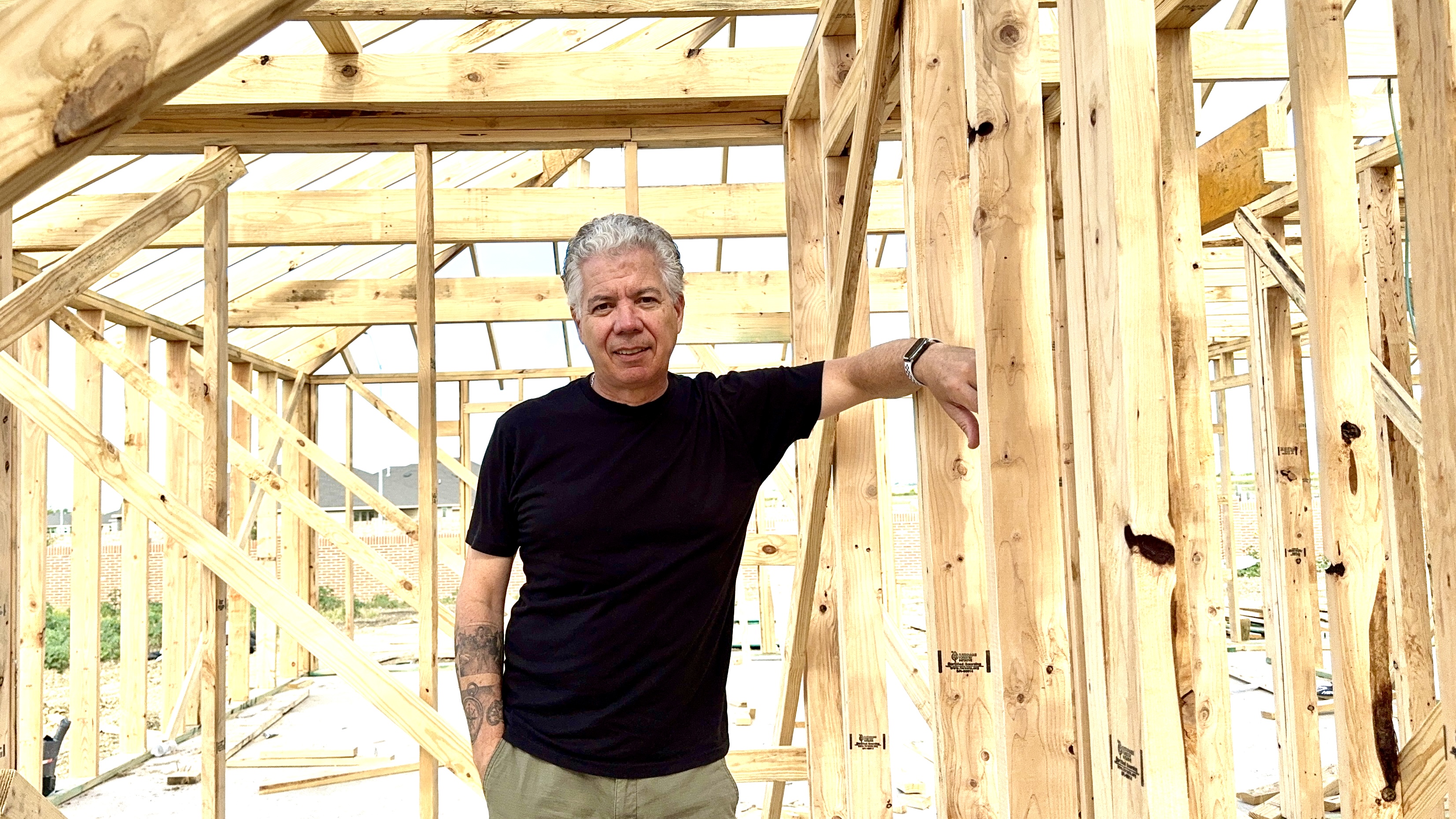 Inspector walking through a new home under construction in Vermont